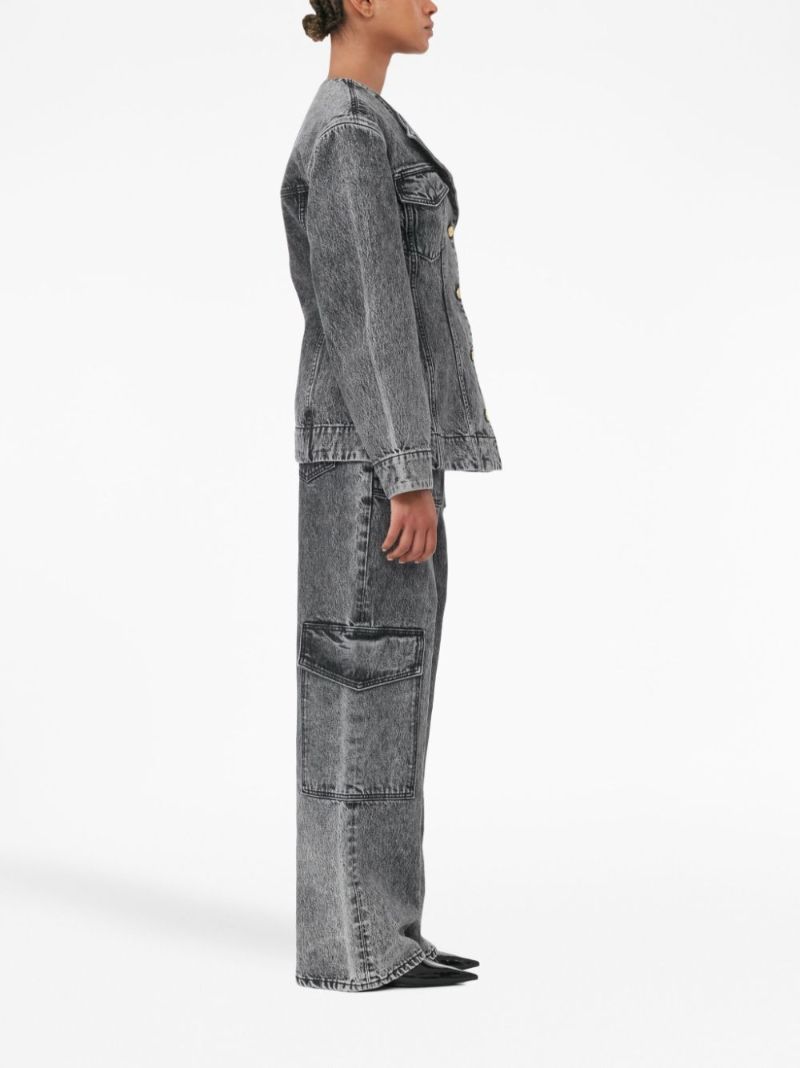Black Angi Washed Cargo Jeans