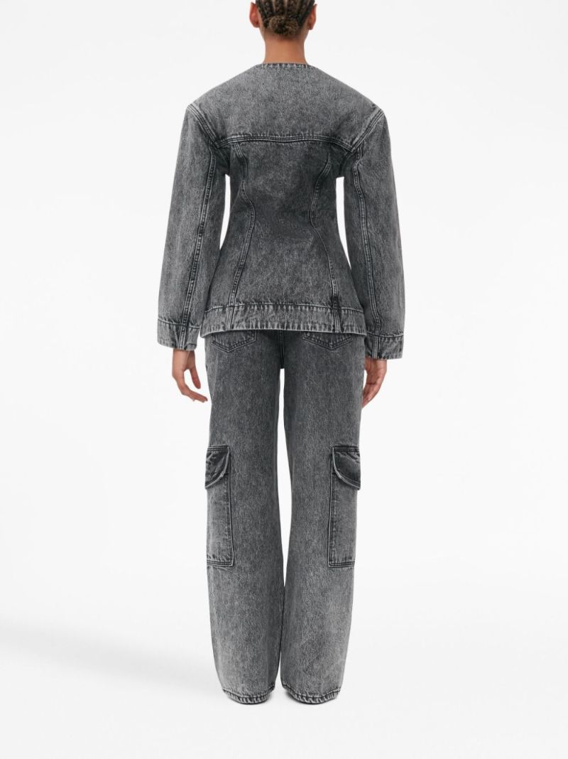 Black Angi Washed Cargo Jeans