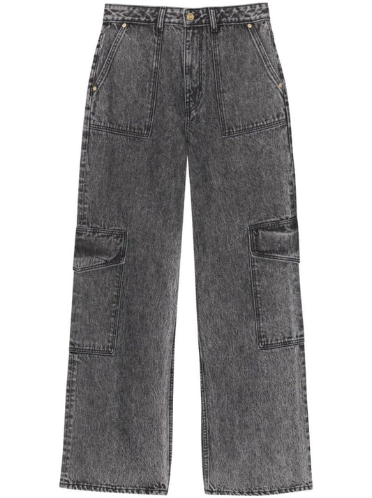 Black Angi Washed Cargo Jeans