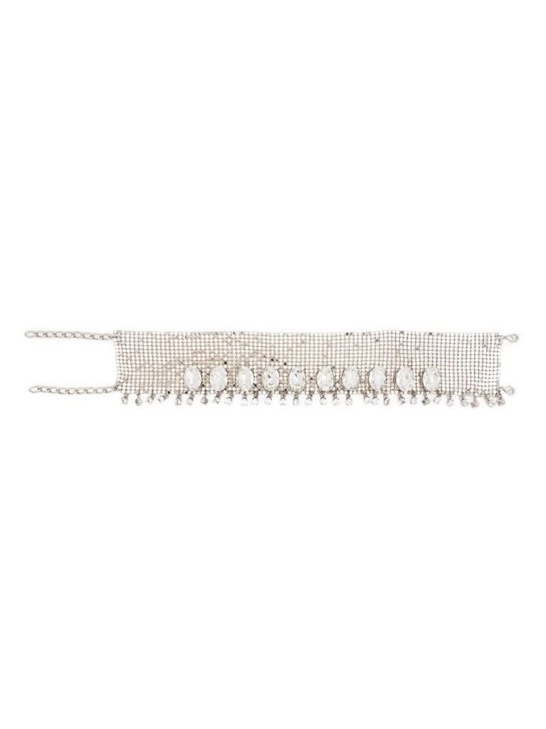 Silver-tone Pixel Crystal Necklace