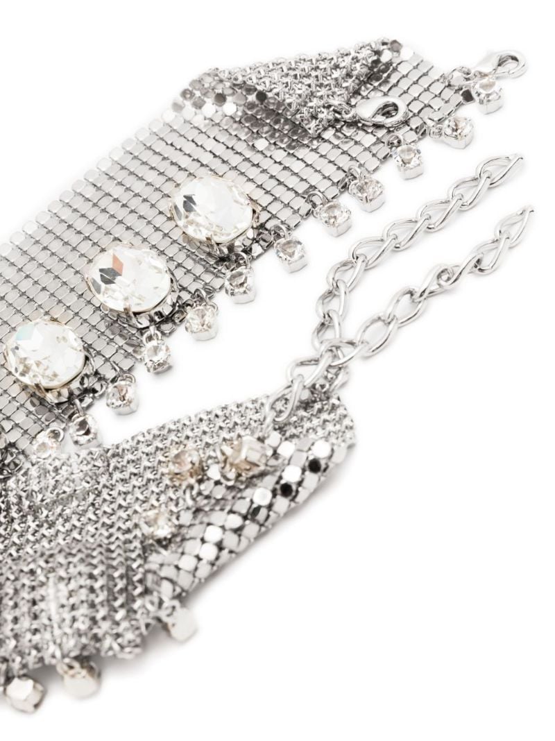 Silver-tone Pixel Crystal Necklace