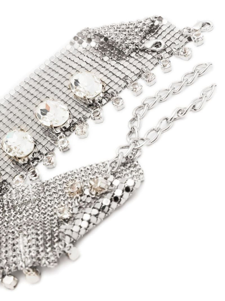 Silver-tone Pixel Crystal Necklace