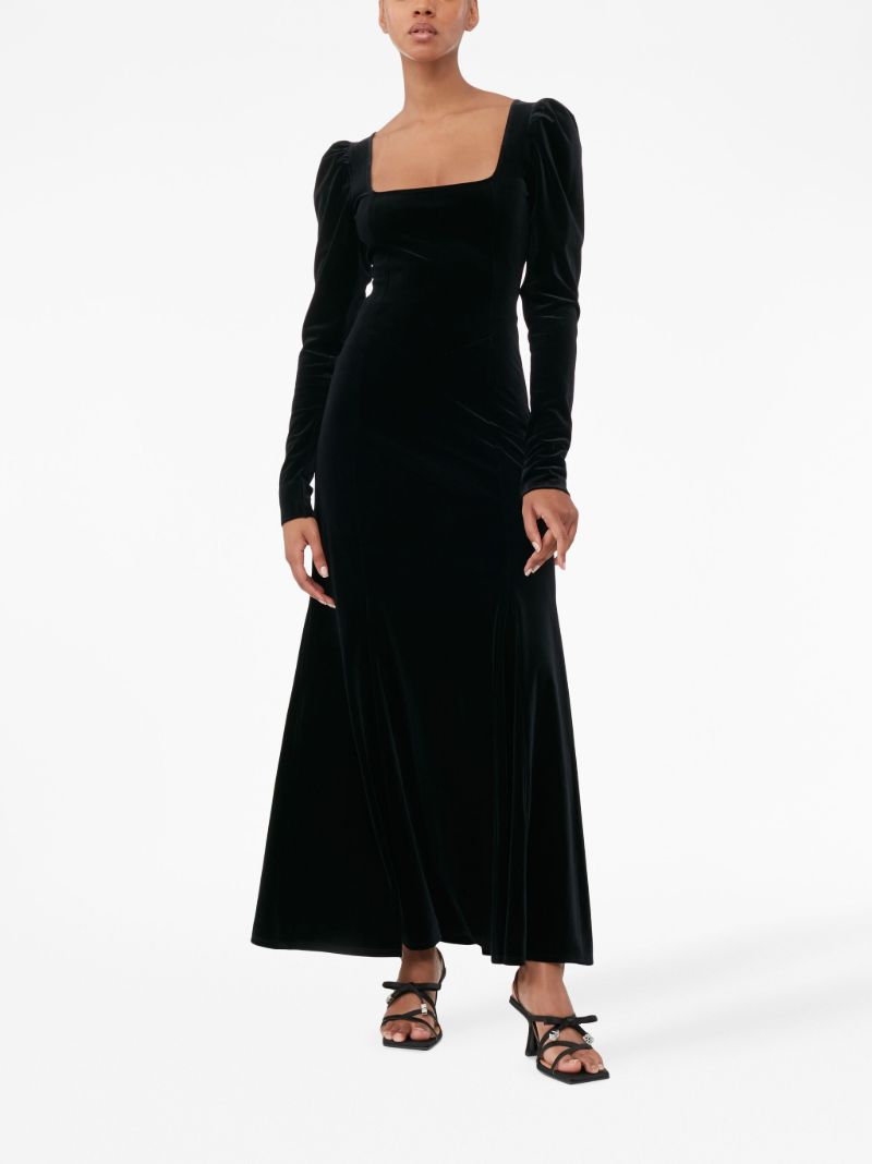 Black Square-neck Maxi Dress