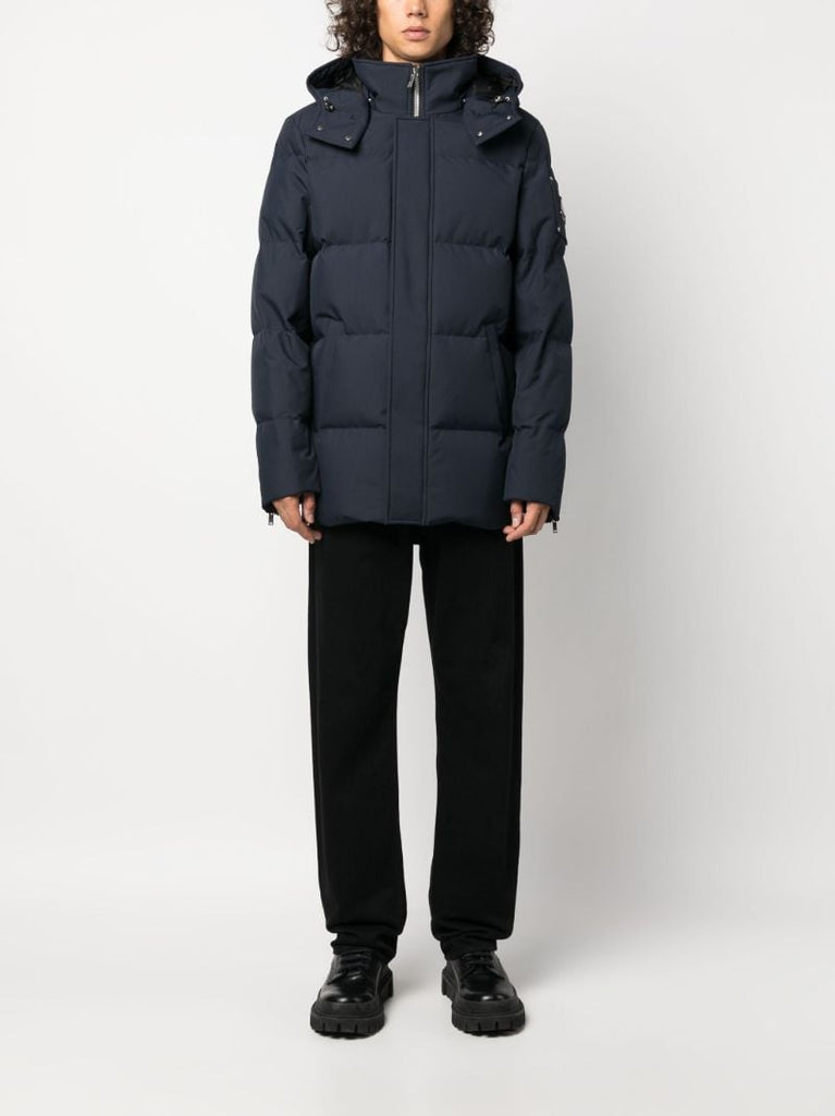 Navy 3q Padded Down Jacket