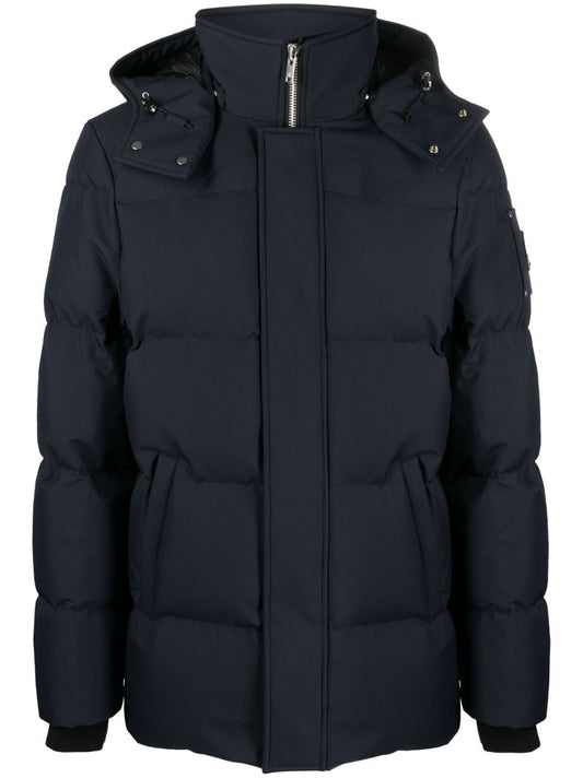 Navy 3q Padded Down Jacket
