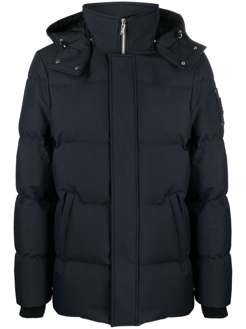 Navy 3q Padded Down Jacket