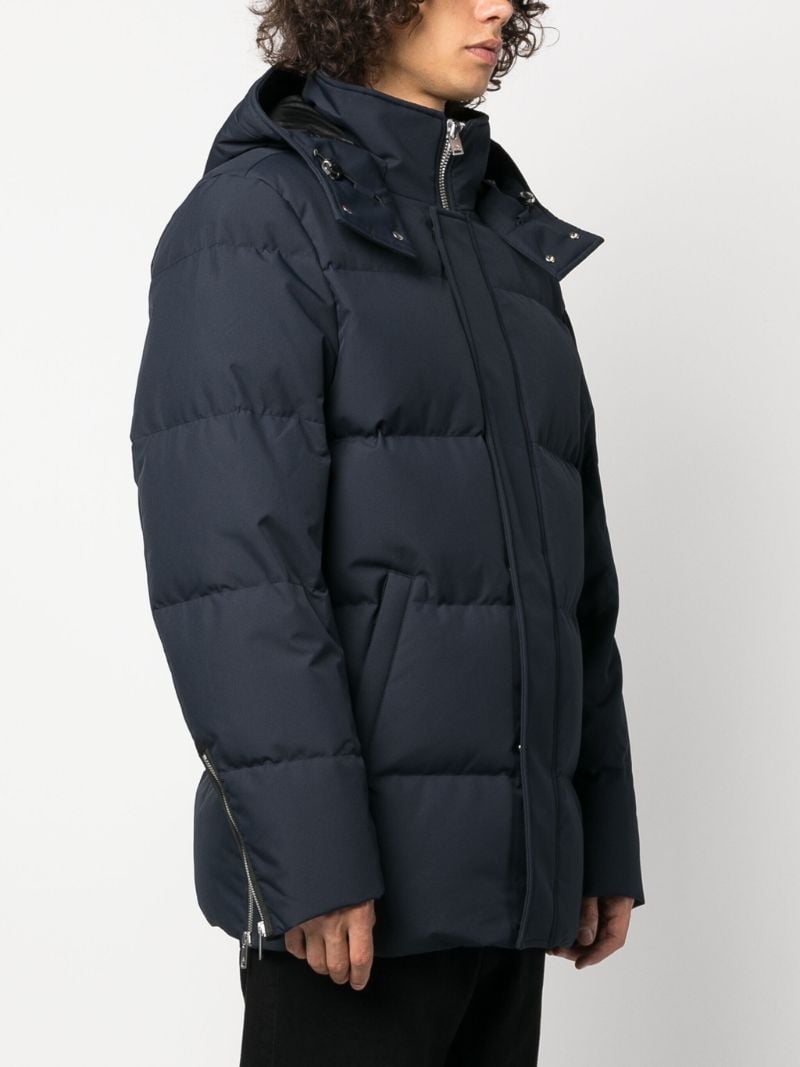 Navy 3q Padded Down Jacket