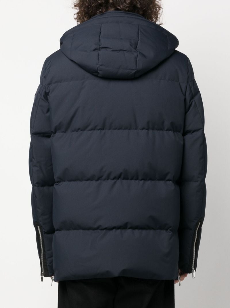 Navy 3q Padded Down Jacket