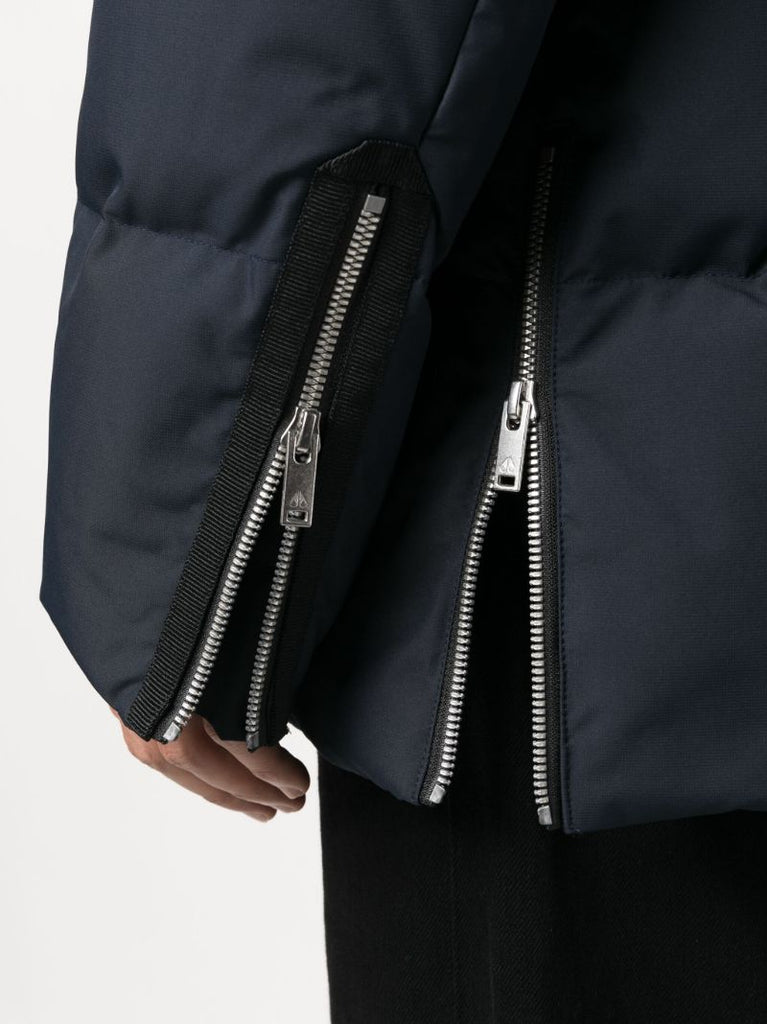 Navy 3q Padded Down Jacket
