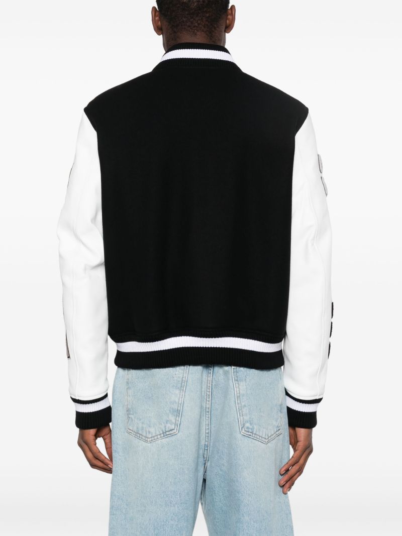 Black Lea AppliquÃ_x0083_Â© Varsity Jacket