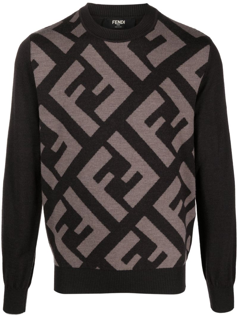 Brown Ff-monogram Wool Sweater