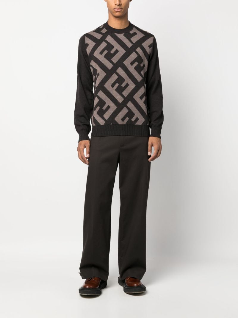 Brown Ff-monogram Wool Sweater