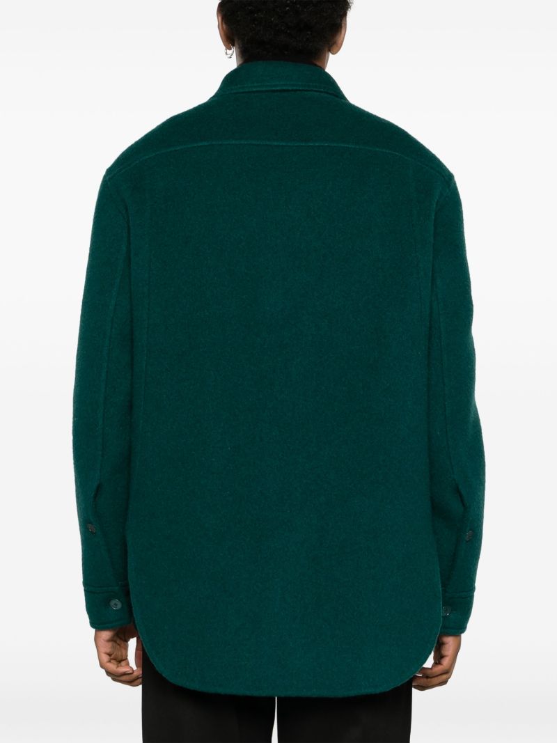 Green Wool-mohair Cocoon Overshirt