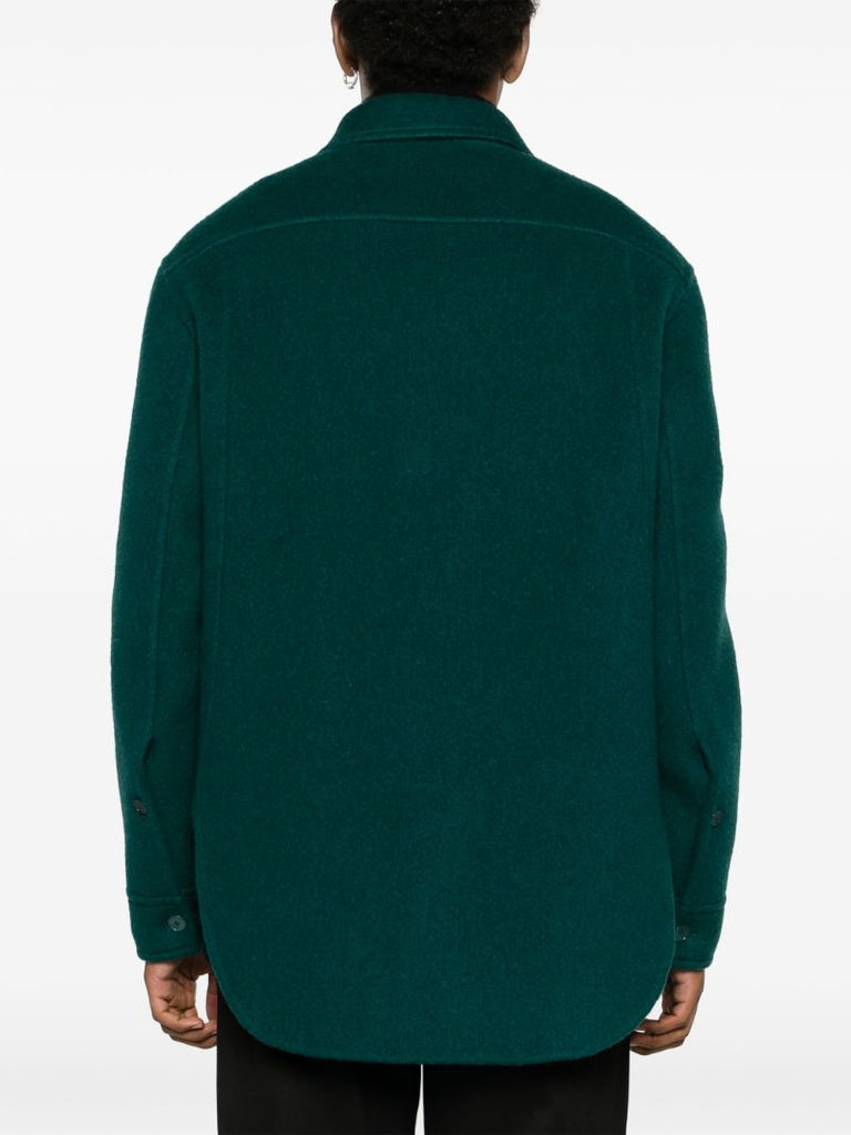 Green Wool-mohair Cocoon Overshirt