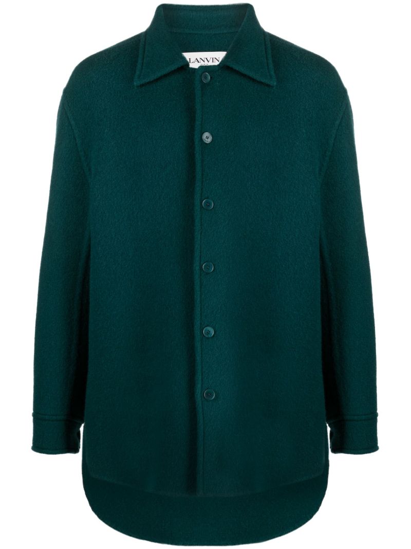 Green Wool-mohair Cocoon Overshirt