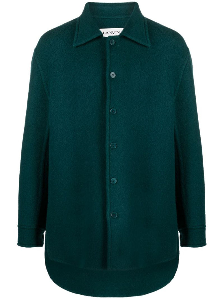 Green Wool-mohair Cocoon Overshirt