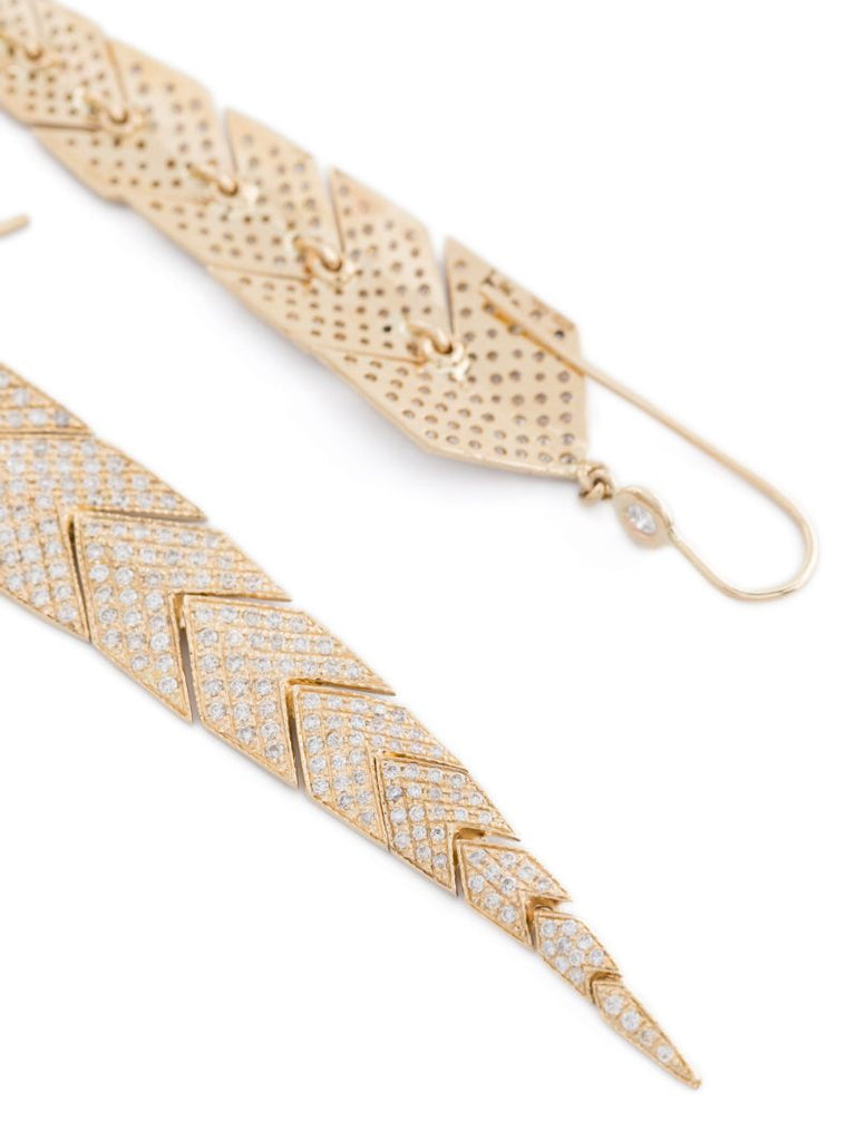 14kt Yellow Gold Fishtail Diamond Drop Earrings