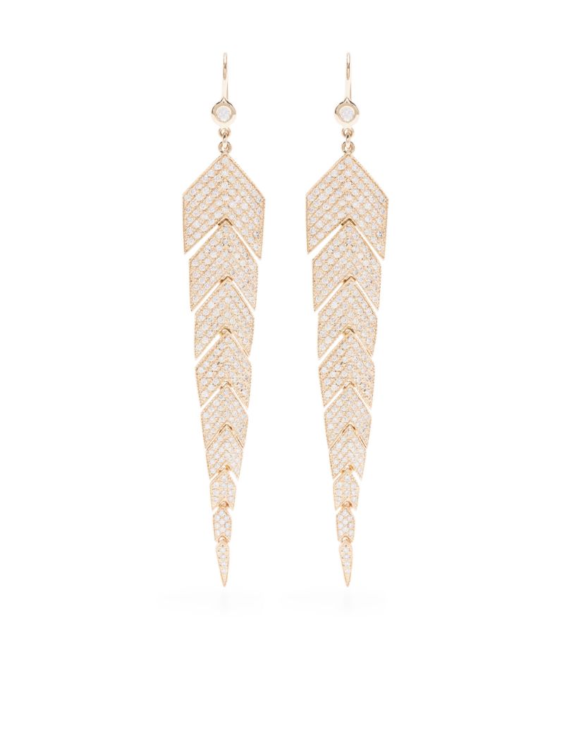 14kt Yellow Gold Fishtail Diamond Drop Earrings