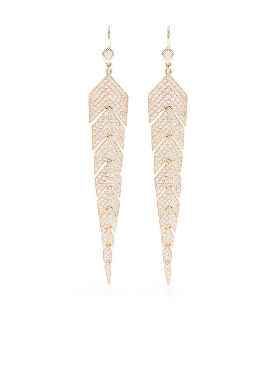 14kt Yellow Gold Fishtail Diamond Drop Earrings