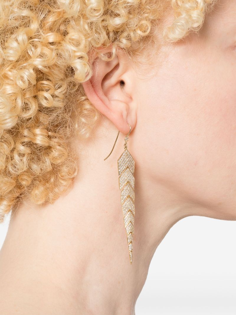 14kt Yellow Gold Fishtail Diamond Drop Earrings