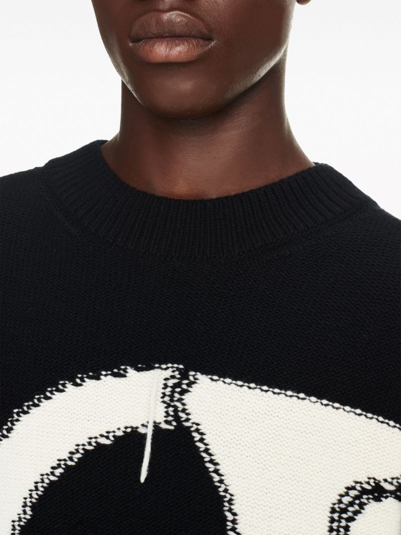 Black Ow Maxi Logo Knit Sweater