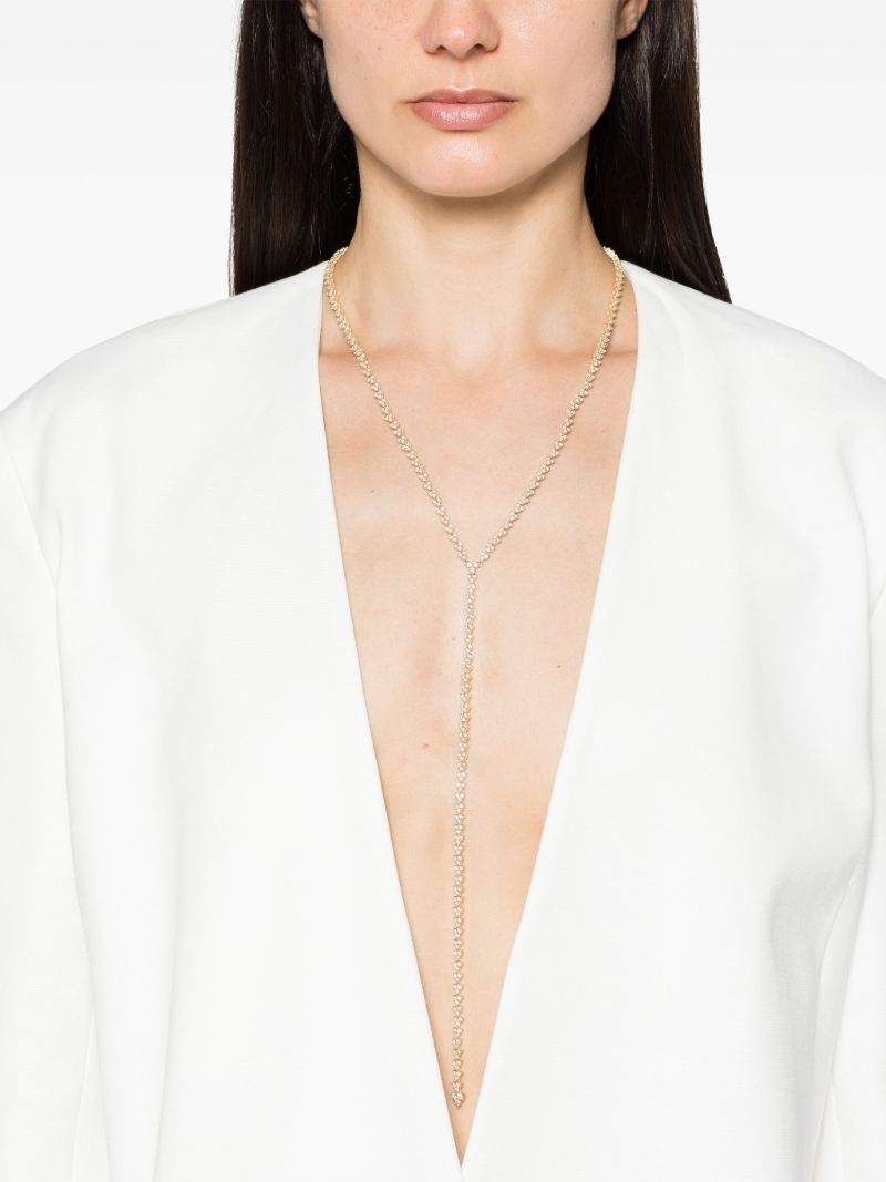 18k Yellow Gold Y Diamond Necklace
