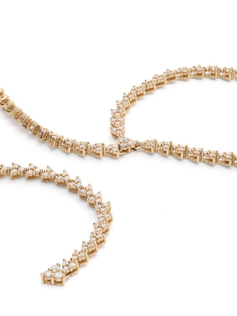 18k Yellow Gold Y Diamond Necklace