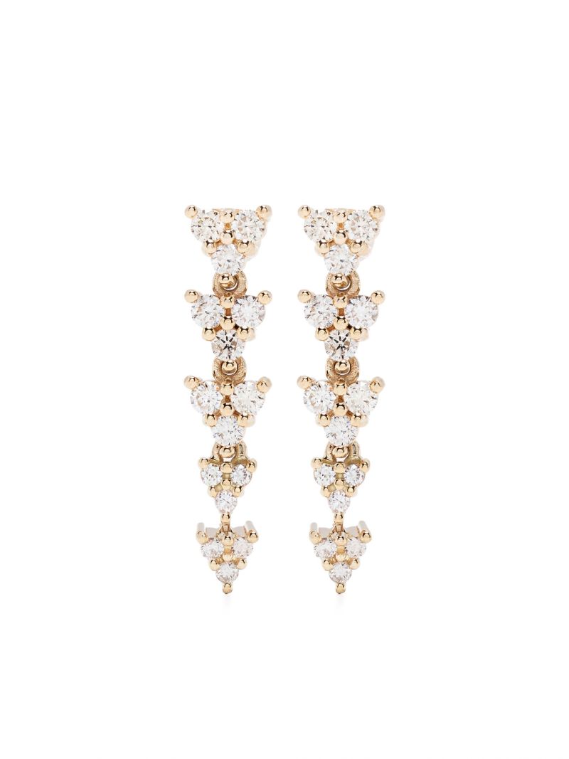 14k Yellow Gold Liz Diamond Drop Earrings