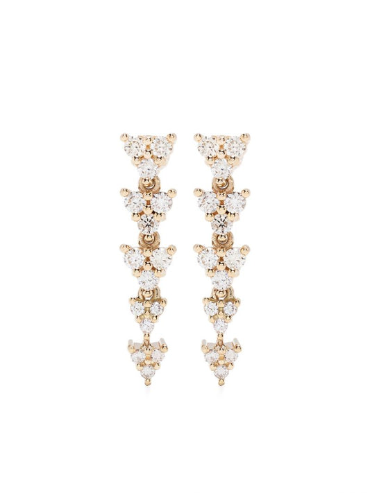 14k Yellow Gold Liz Diamond Drop Earrings