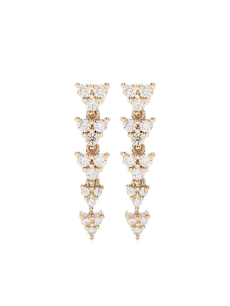 14k Yellow Gold Liz Diamond Drop Earrings