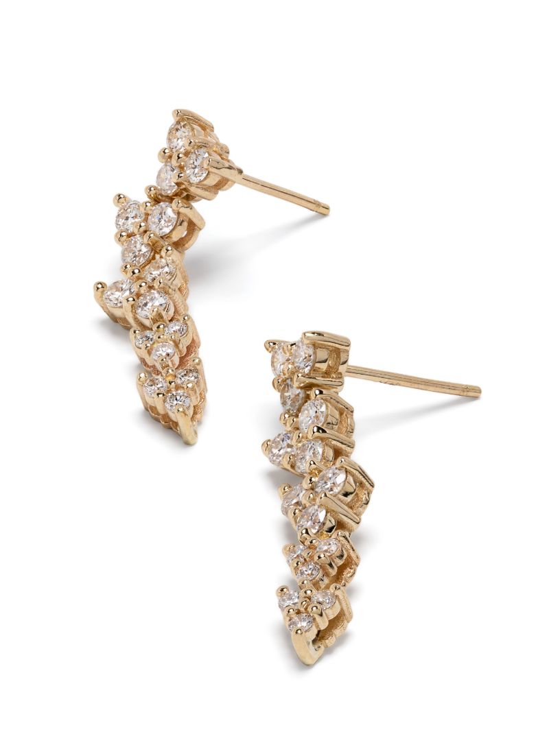 14k Yellow Gold Liz Diamond Drop Earrings