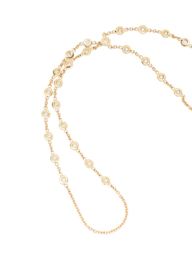 14k Yellow Gold Double Stem Diamond Finger Bracelet