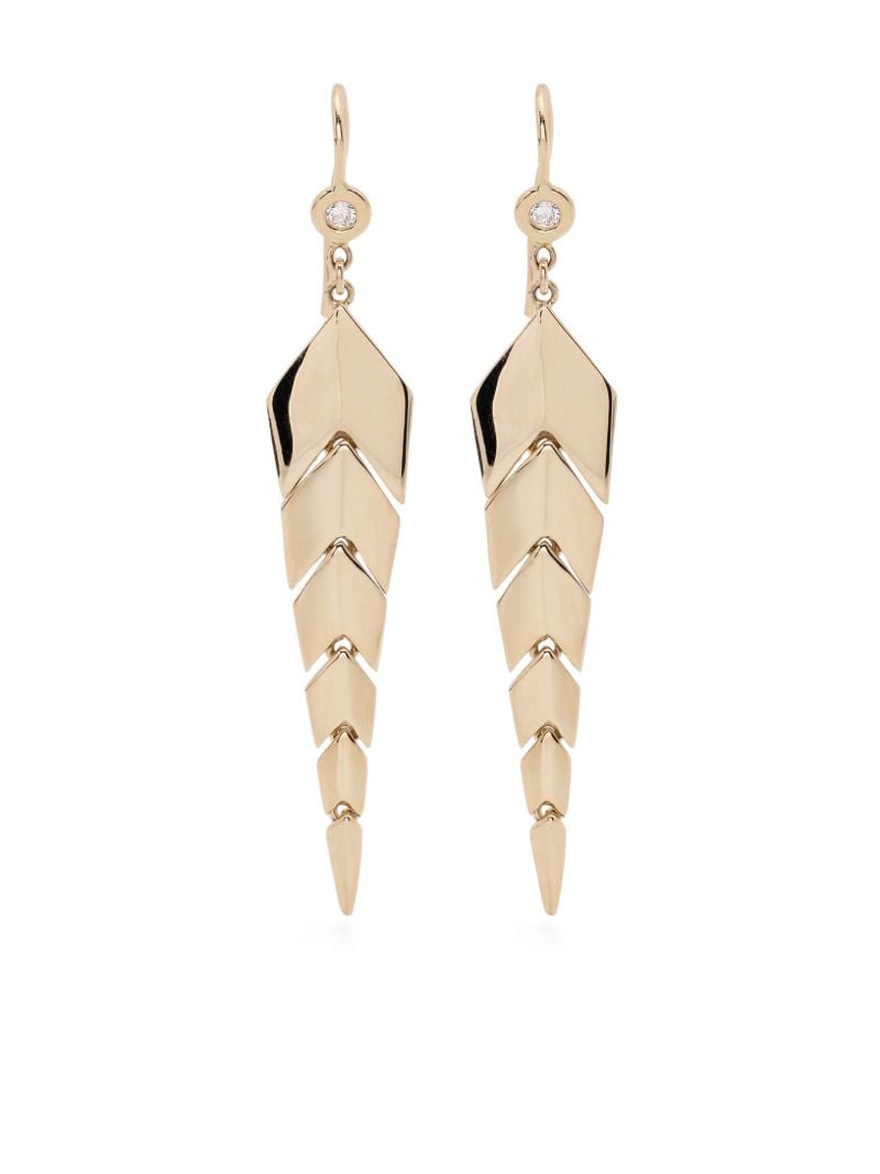 14k Yellow Gold Fishtail Drop Earrings