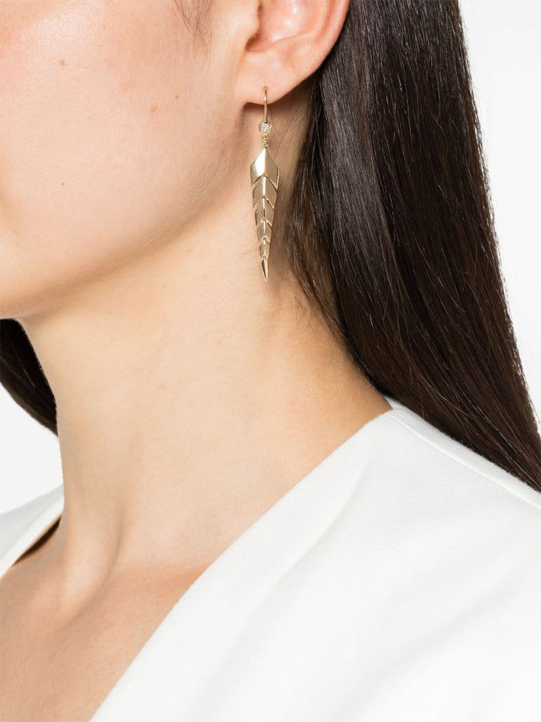 14k Yellow Gold Fishtail Drop Earrings