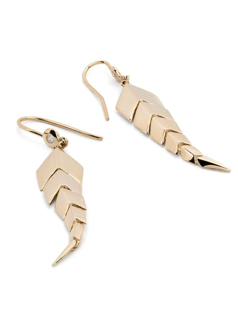 14k Yellow Gold Fishtail Drop Earrings