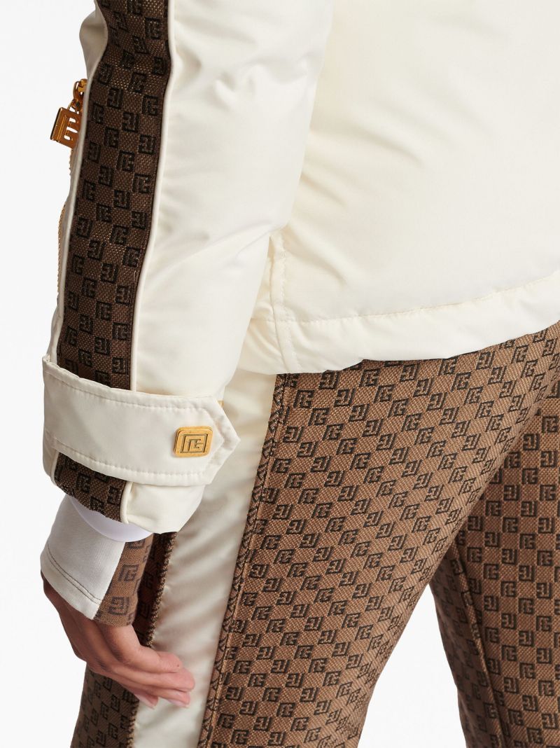 White Pb Belted Padded Ski Jacket