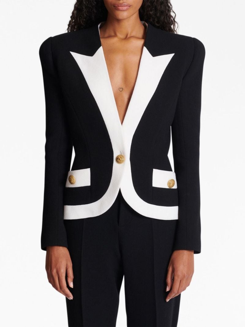 Black Tailored Crepe Blazer
