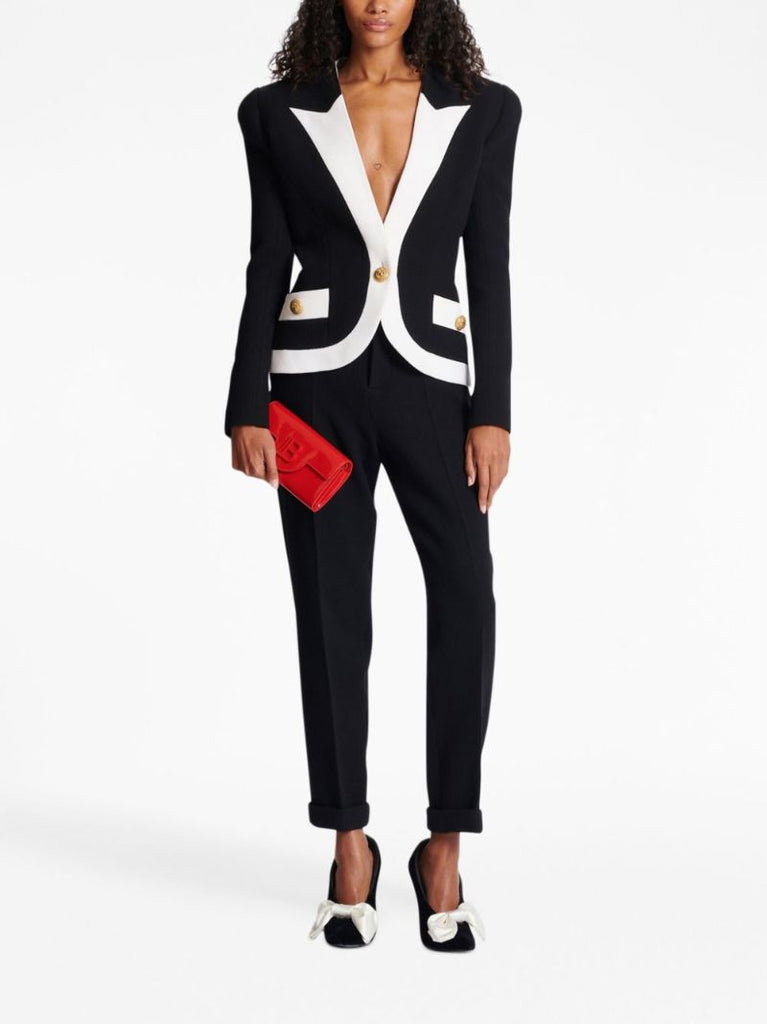 Black Tailored Crepe Blazer