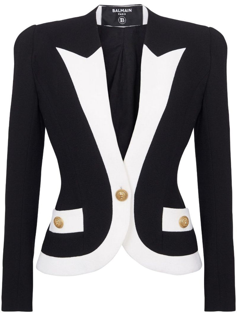 Black Tailored Crepe Blazer