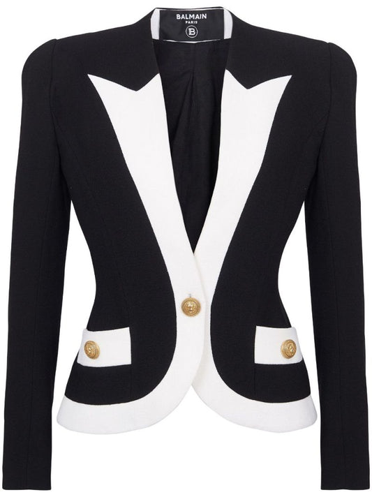 Black Tailored Crepe Blazer