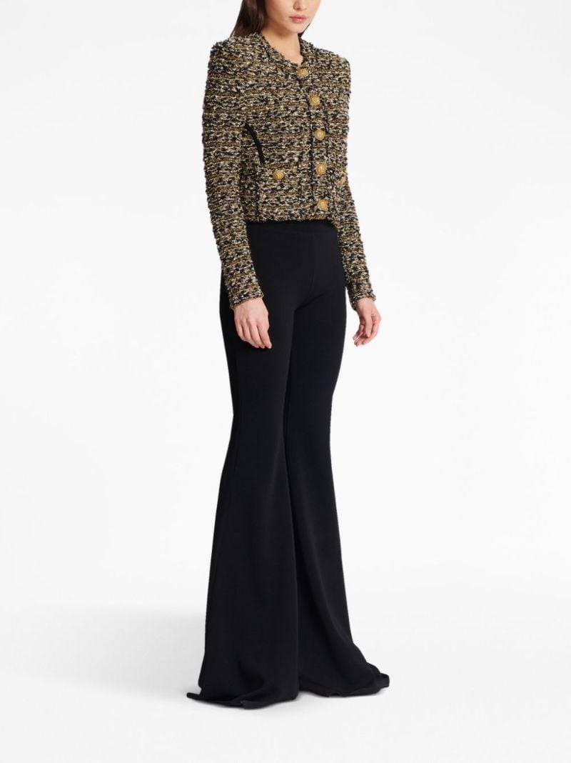 Black Cropped Lurex Tweed Jacket