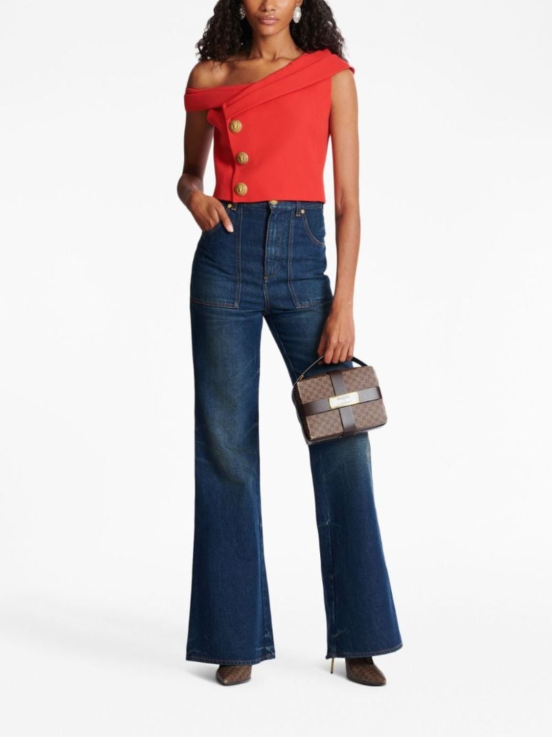 Red Asymmetric Crop Top