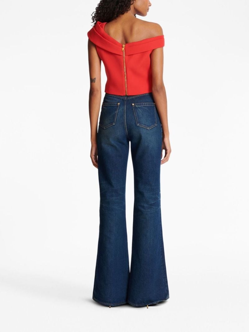 Red Asymmetric Crop Top