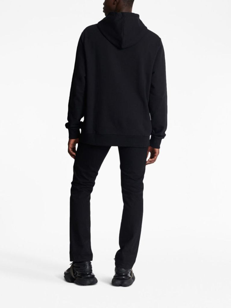 Black Logo-patch Cotton Hoodie