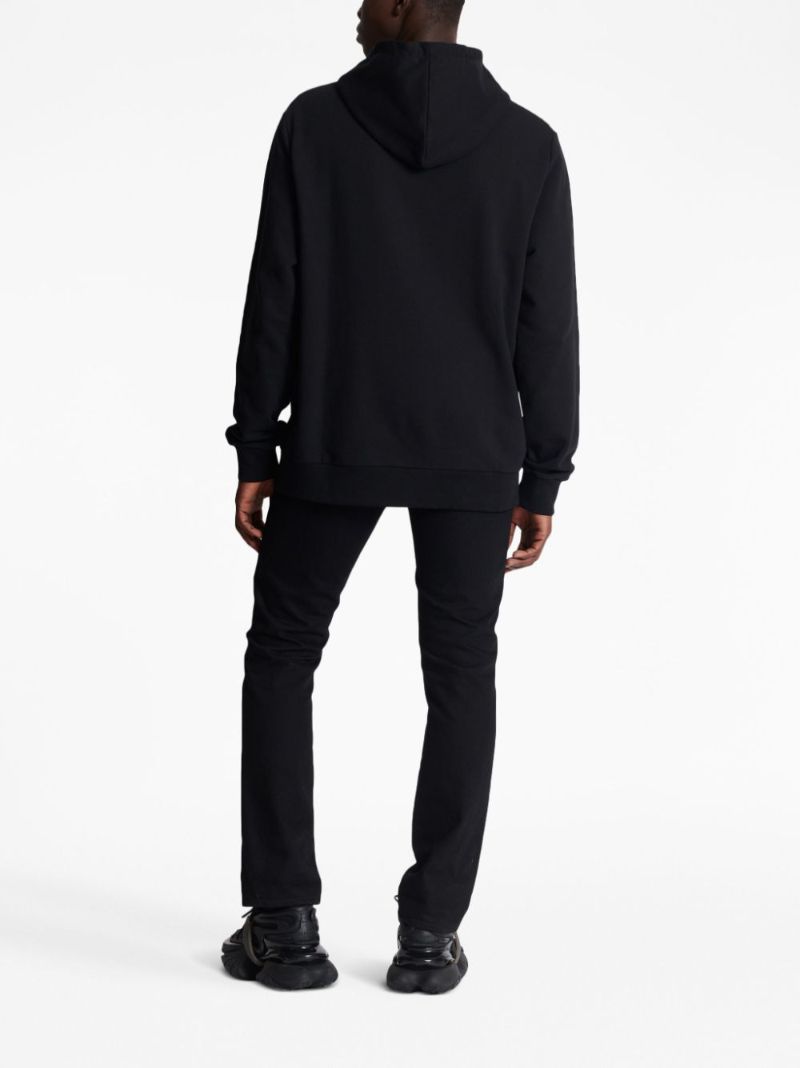 Black Logo-patch Cotton Hoodie