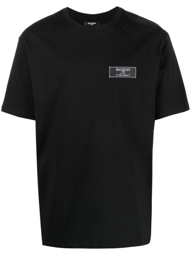 Black Logo-patch Cotton T-shirt