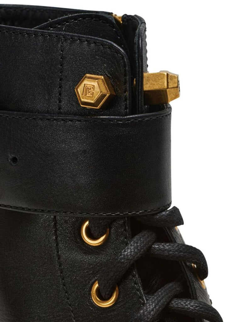 Black Romy Leather Lace-up Boots