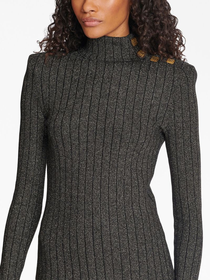 Grey Ribbed-knit Sweater