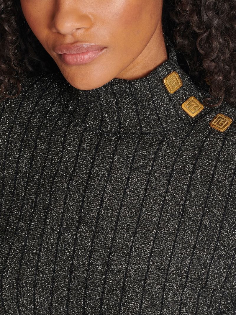 Grey Ribbed-knit Sweater