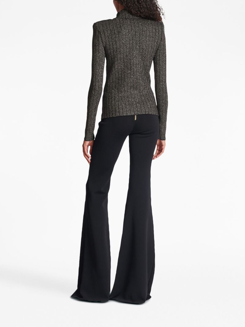 Grey Ribbed-knit Sweater